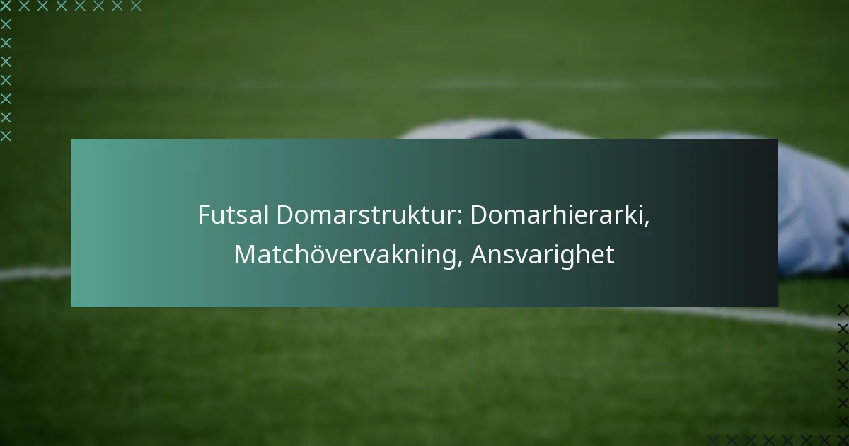 Futsal Domarstruktur: Domarhierarki, Matchövervakning, Ansvarighet