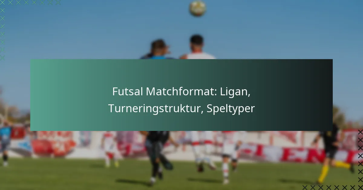 Futsal Matchformat: Ligan, Turneringstruktur, Speltyper