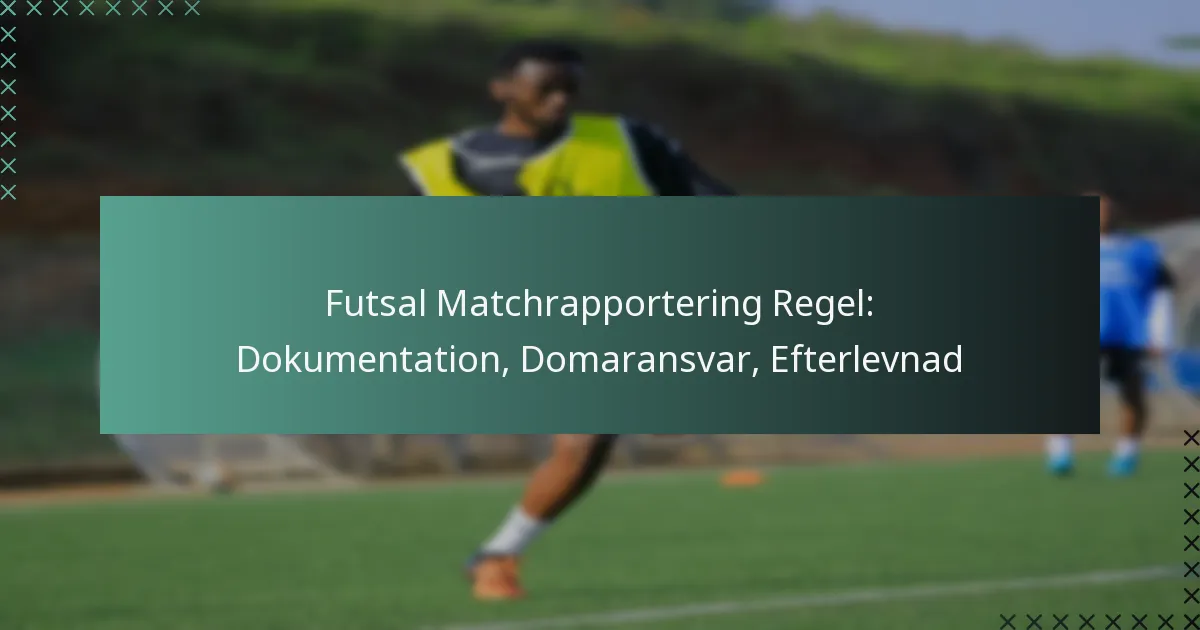 Futsal Matchrapportering Regel: Dokumentation, Domaransvar, Efterlevnad
