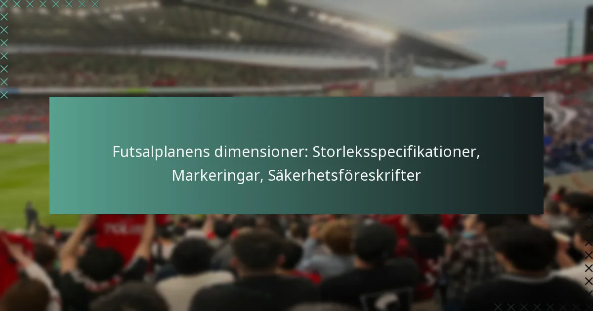 Futsalplanens dimensioner: Storleksspecifikationer, Markeringar, Säkerhetsföreskrifter