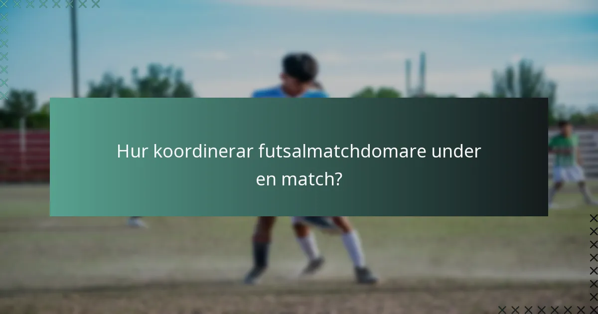 Hur koordinerar futsalmatchdomare under en match?