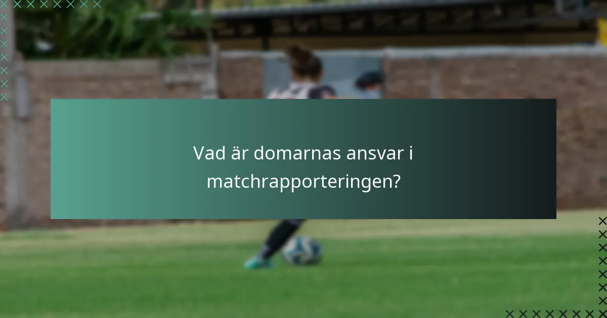 Vad är domarnas ansvar i matchrapporteringen?