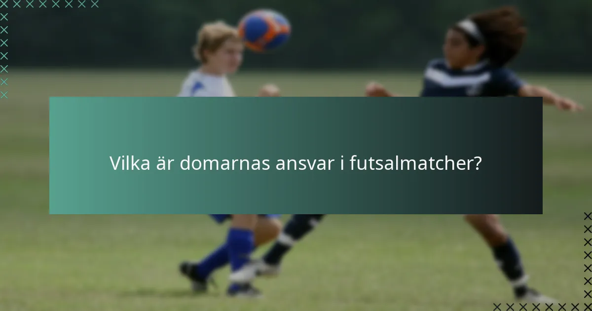 Vilka är domarnas ansvar i futsalmatcher?