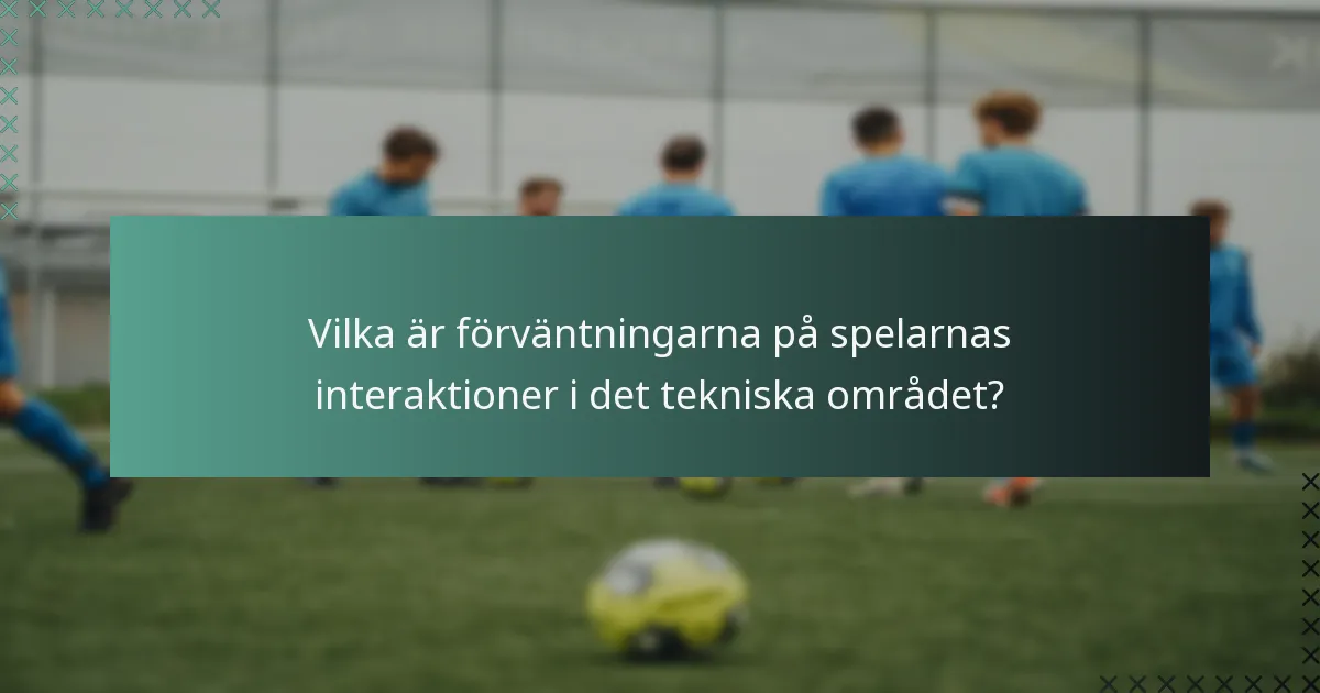 Vilka är förväntningarna på spelarnas interaktioner i det tekniska området?