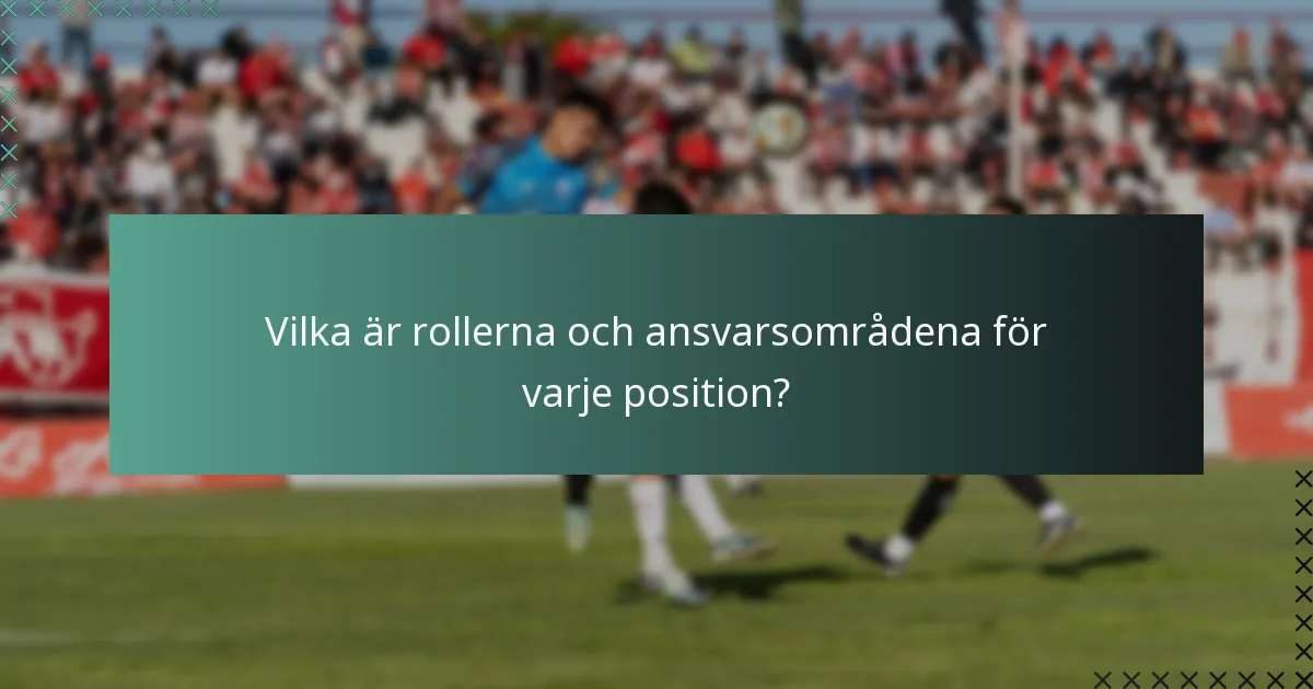 Vilka är rollerna och ansvarsområdena för varje position?