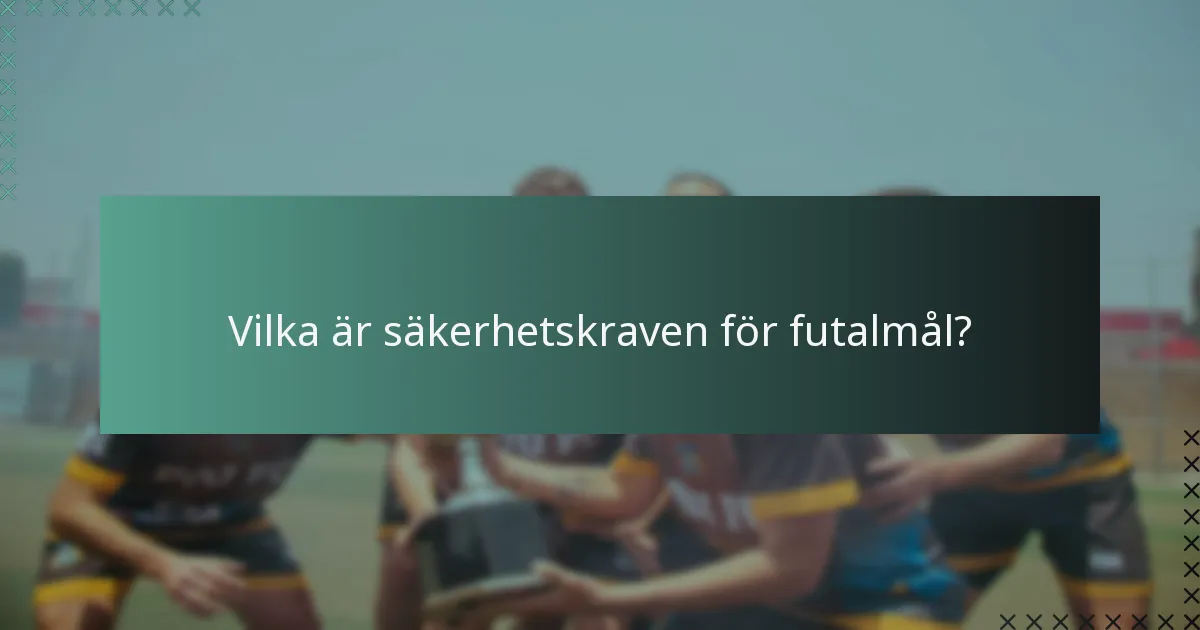 Vilka är säkerhetskraven för futalmål?