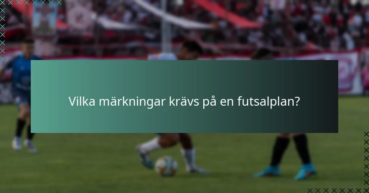 Vilka märkningar krävs på en futsalplan?