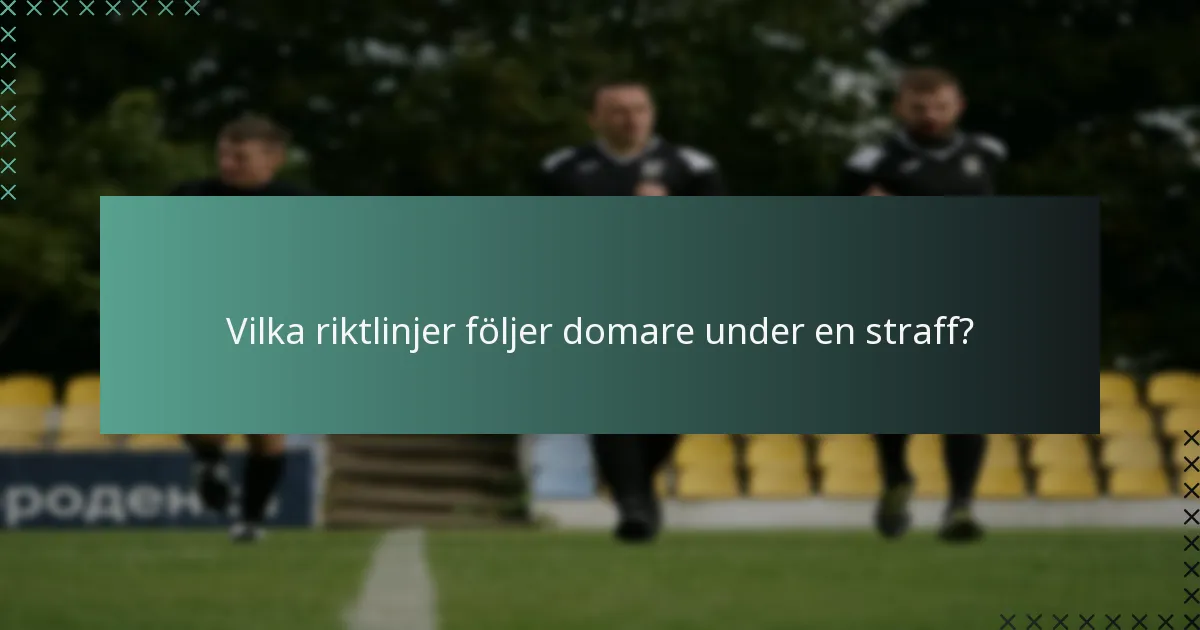 Vilka riktlinjer följer domare under en straff?