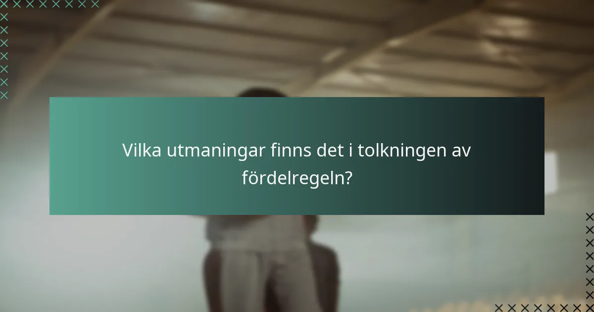 Vilka utmaningar finns det i tolkningen av fördelregeln?