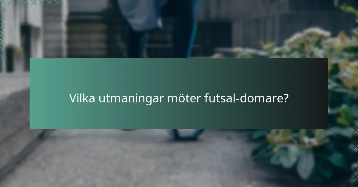 Vilka utmaningar möter futsal-domare?