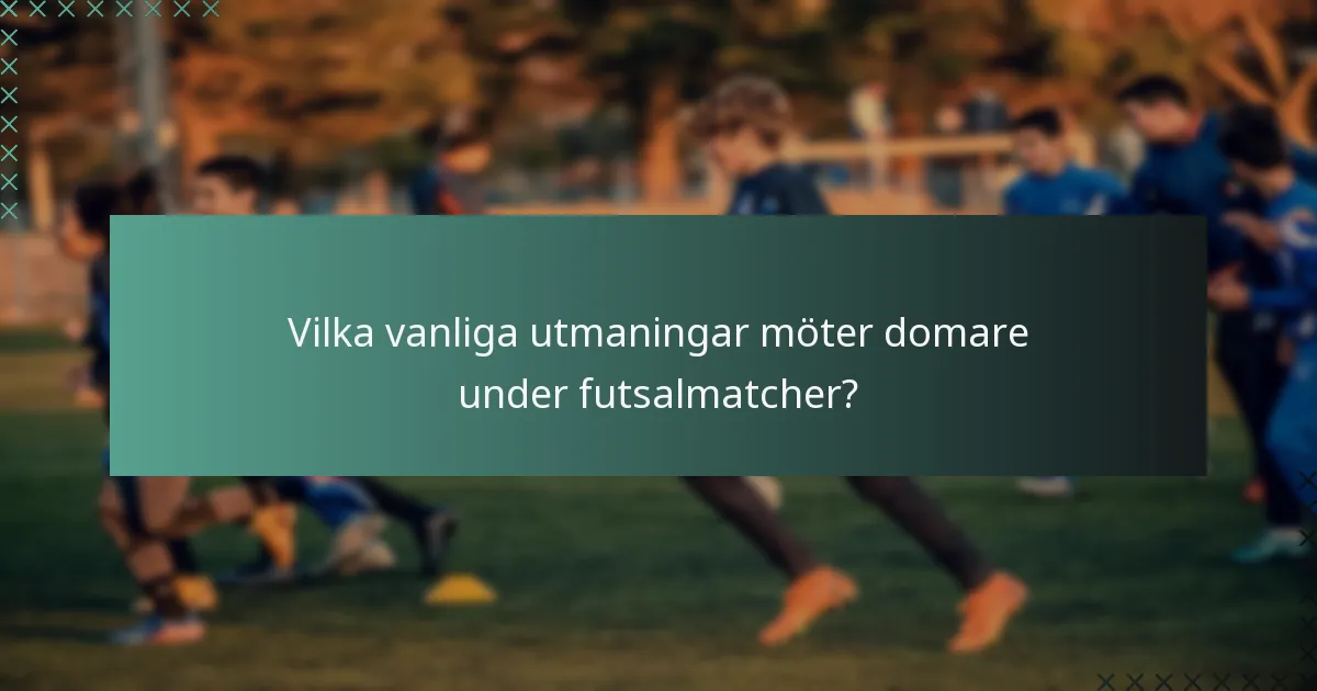 Vilka vanliga utmaningar möter domare under futsalmatcher?